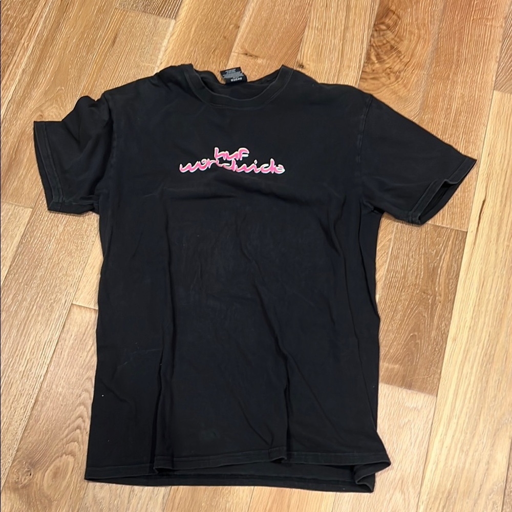 HUF Black Tee with‎ Multicolor Logo large